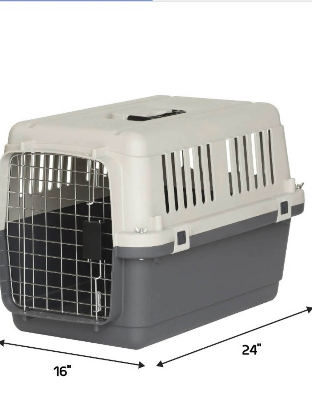 Portable Two-Tone Hard Plastic Pet Carrier